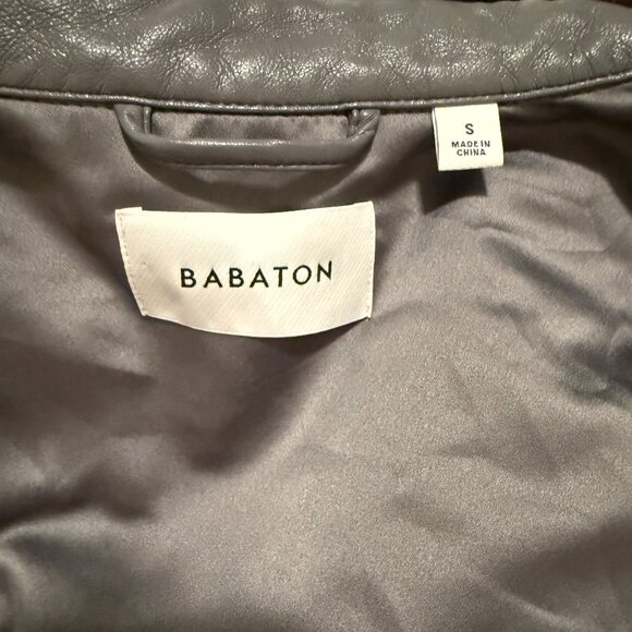 Aritzia Babaton Pelli Hip Shirt Jacket Gray Faux Leather Size Small - Picture 4 of 6